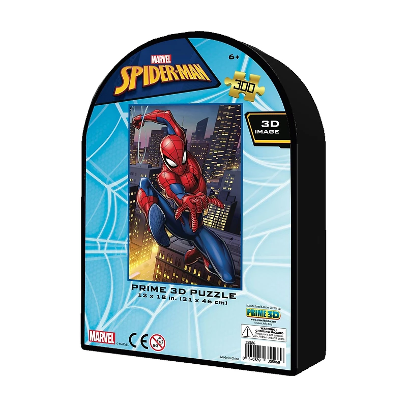 Marvel - Spider-Man 3D Lenticular Jigsaw Puzzle in a Collectible Shaped Tin: 300 Pcs