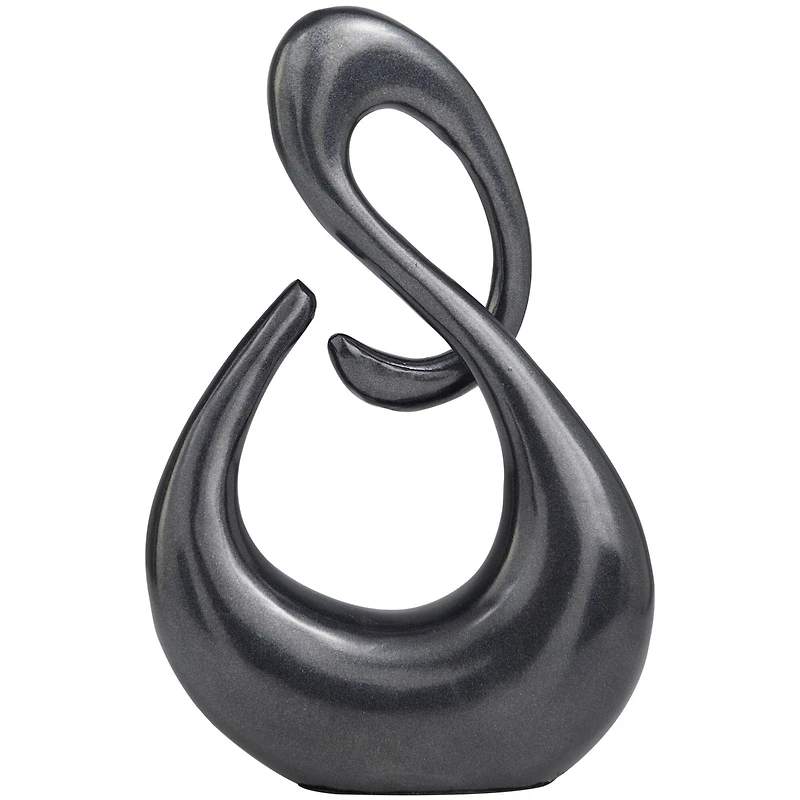 11.5" Dark Gray Aluminum Swirl Sculpture