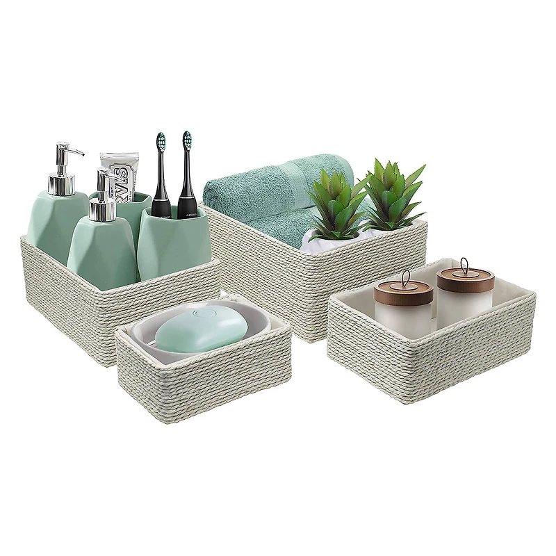 Sorbus 4-Piece Woven Rope Basket Set