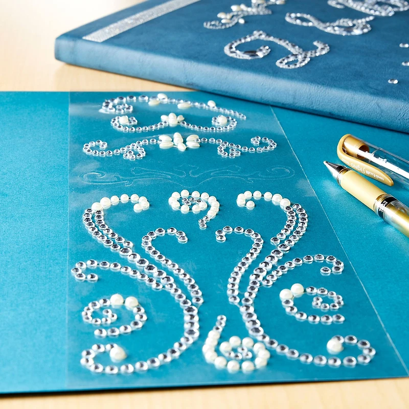 Silver Gem & Satin Pearl Bling Stickers by Recollections™