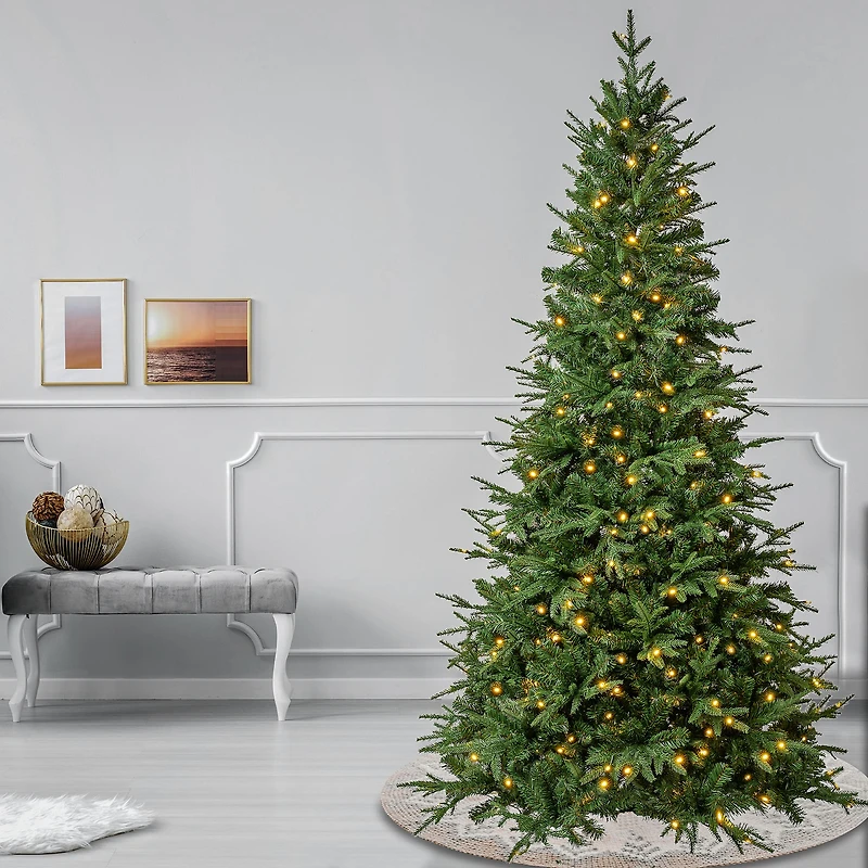 7.5ft. Pre-Lit Feel-Real® Duxbury Artificial Christmas Tree, Warm White LED Lights
