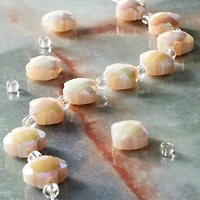 Ivory Faceted Glass Cross Beads, 12mm by Bead Landing™