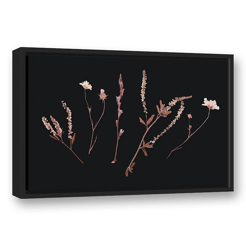 Pink Botanical 24" x 16" Black Floating Framed Canvas