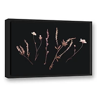 Pink Botanical 24" x 16" Black Floating Framed Canvas
