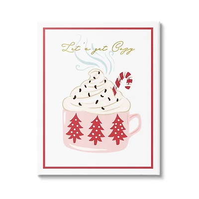 Stupell Industries Let's Get Cozy Pink Cocoa Canvas Wall Art