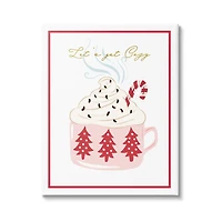 Stupell Industries Let's Get Cozy Pink Cocoa Canvas Wall Art