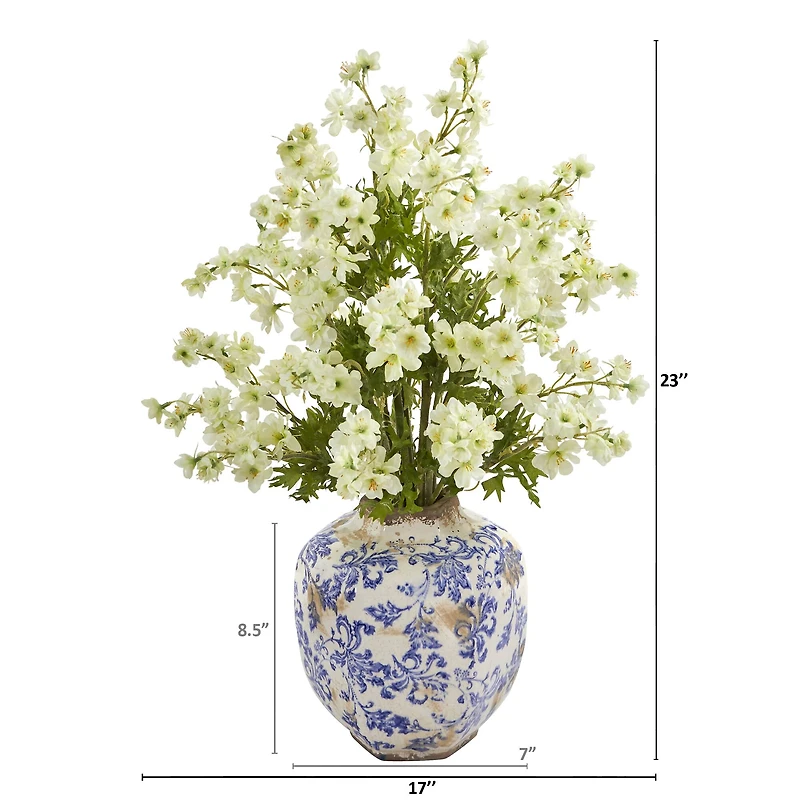 23" Dancing Daisy Artificial Arrangement in Decorative Vase