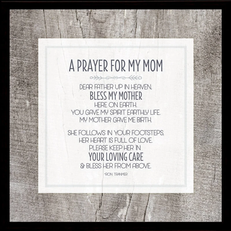 Prayer For My Mom Wood Plaque In Black Frame