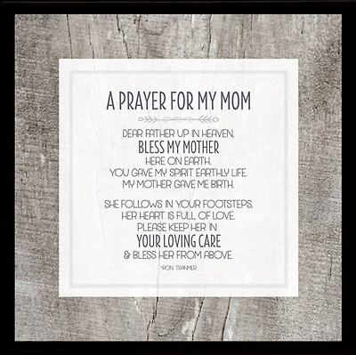 Prayer For My Mom Wood Plaque In Black Frame