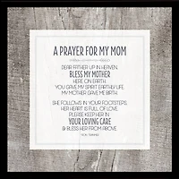 Prayer For My Mom Wood Plaque In Black Frame