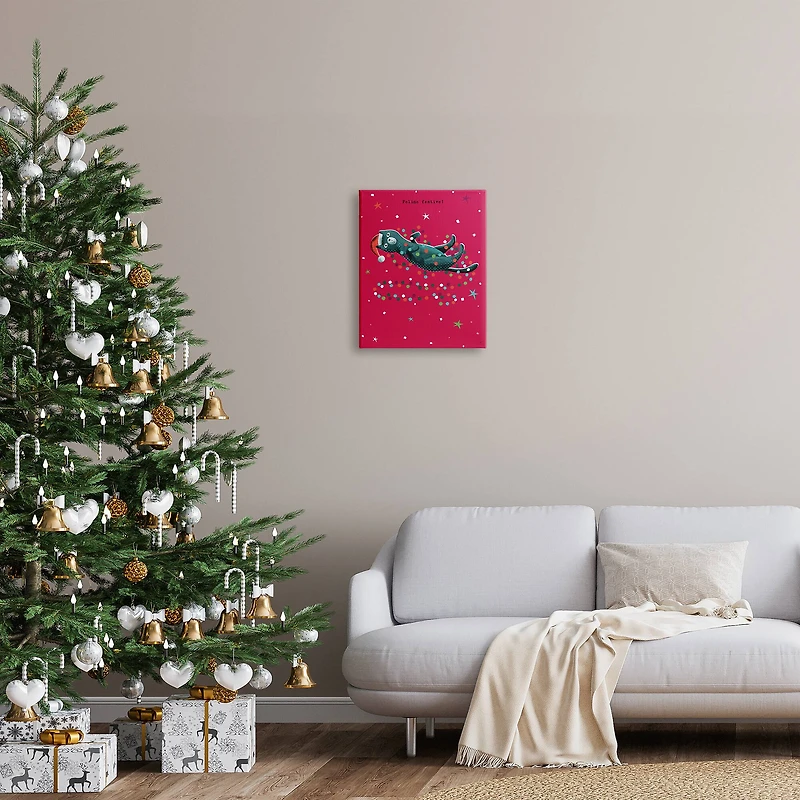 Stupell Industries Feline Festive Christmas Cat Canvas Wall Art