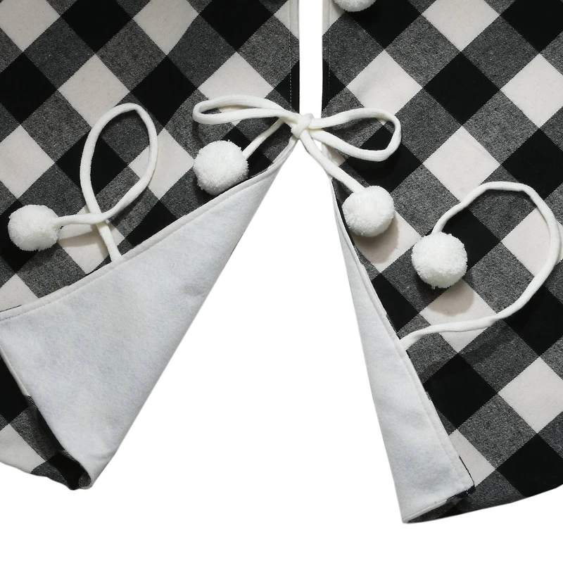 52" General Store Collection Black & White Plaid Tree Skirt