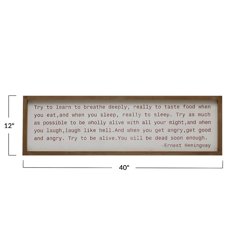 Hello Honey® Try to be Alive Wood Framed Wall Décor