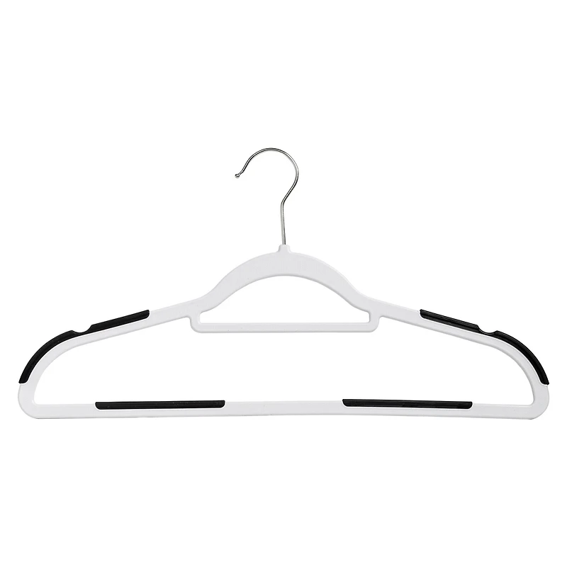 Honey Can Do White & Black Rubber Grip No-Slip Plastic Hangers, 50ct.
