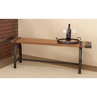 Brown Iron & Wood Industrial Bench