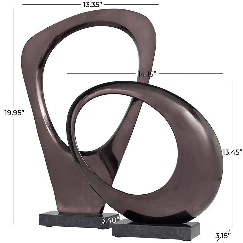 Geometric Abstract Metal Tabletop Sculpture Set