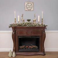 6ft. Pre-lit Glittery Bristle® Artificial Christmas Pine Mantle Swag with Pine Cones and Clear Lights