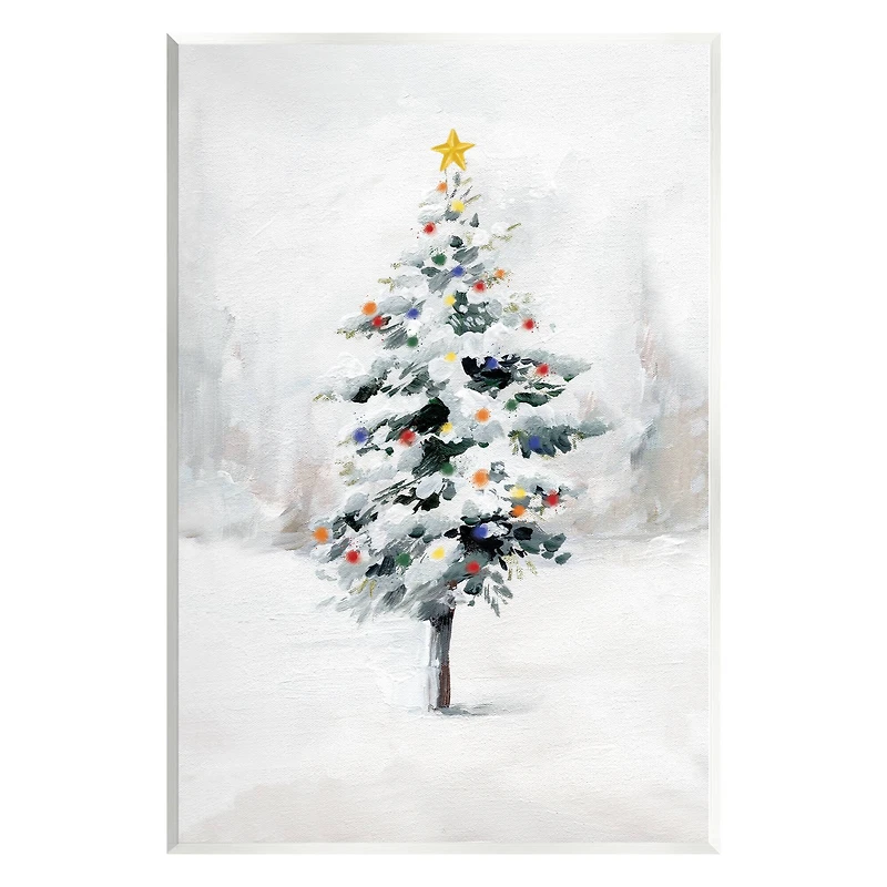 Stupell Industries Snowy Christmas Tree Landscape Wall Plaque Art