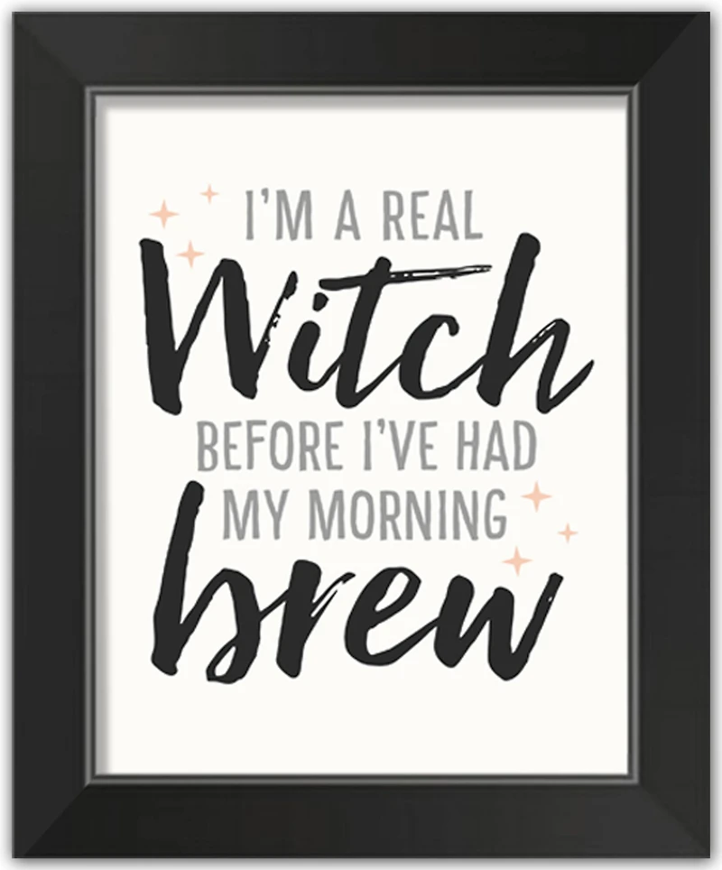 Witch In The Morning Halloween Print in Black Frame