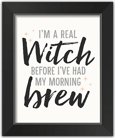 Witch In The Morning Halloween Print in Black Frame