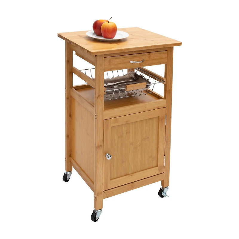 Organize It All Bamboo Rolling Kitchen Cart