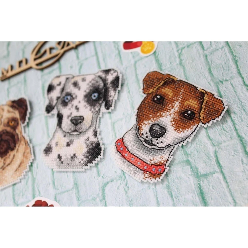 MP Studia Who Said Woof? Magnets Plastic Canvas Counted Cross Stitch Kit