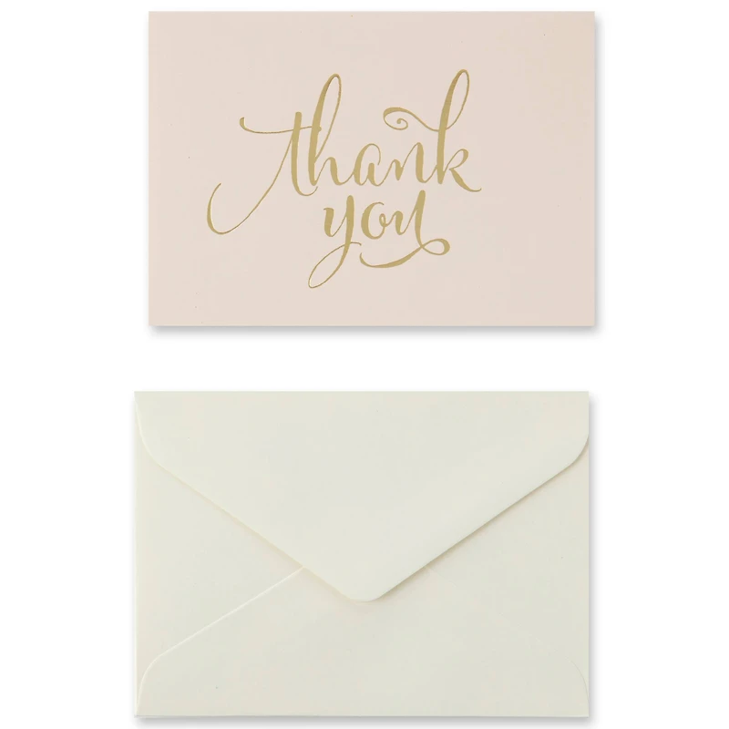 8 Packs: 40 ct. (320 total) Blush & Gold Thank You Cards & Envelopes by Celebrate It™