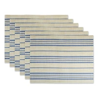 DII® French Blue Striped Farmhouse Woven Placemat Set, 6ct.