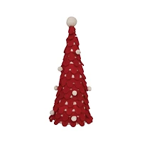 Hello Honey® 13" Red & White Wool Felt Tree with Pom Poms