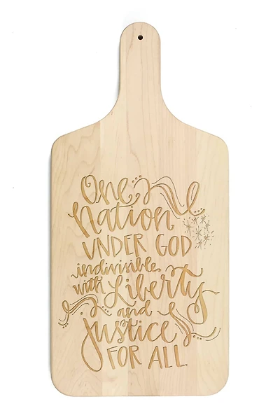 17" One Nation Under God Paddle Cutting Board