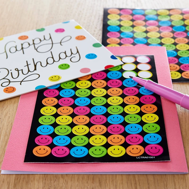 12 Packs: 308 ct. (3,696 total) Neon Smiley Face Stickers by Recollections™