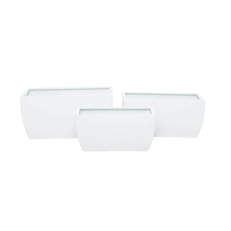 White Modern Planter, Set of 3" 20", 18", 16"