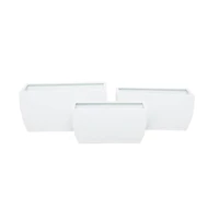 White Modern Planter, Set of 3" 20", 18", 16"