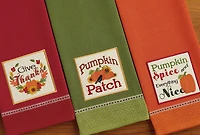 DII® Assorted Country Pumpkin Embroidered Dishtowel Set