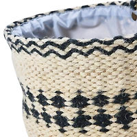 Hello Honey® Black & Woven Jute Basket with Liner Set