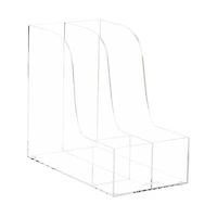 Mind Reader Vertical File Storage, Desktop Organizer, Magazine Holder, Office, Acrylic, Clear