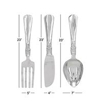 23" Silver Aluminum Traditional Wall Décor Set, 3ct.