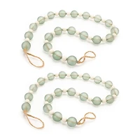 45" Green Glass & Wood Bead Garlands, 2ct.