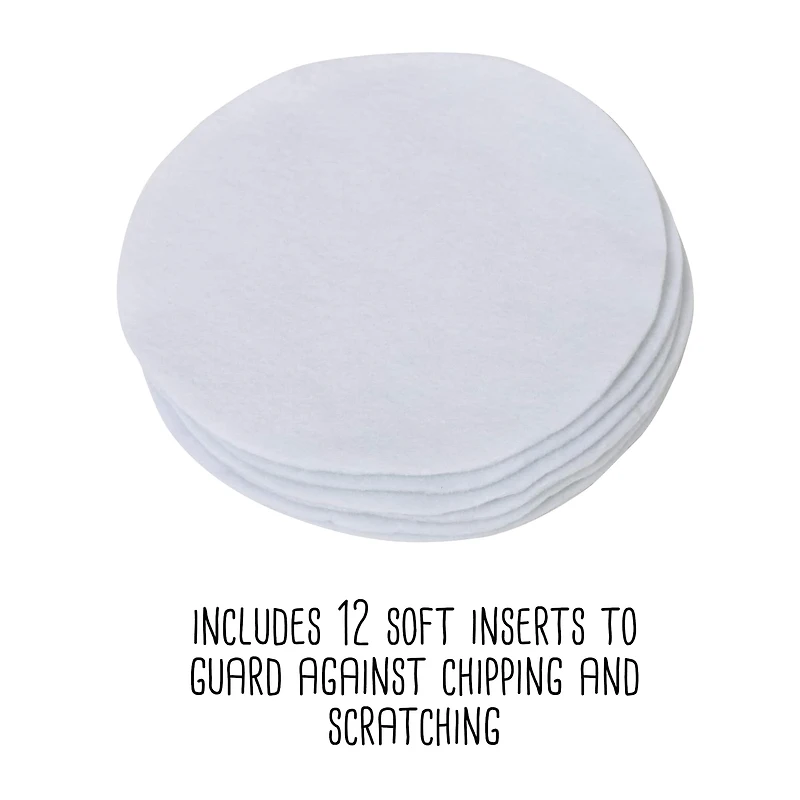 Honey Can Do 10" Gray Round Dinnerware Storage Box