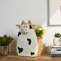 Glitzhome® 13" Cute Cow Statue Planter