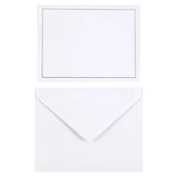 6 Packs: 40 ct. (240 total) 4.25" x 5.5" Silver Border Flat Cards & Envelopes by Recollections™