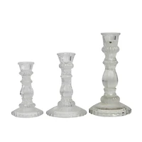 The Novogratz Clear Glass Candle Holder Set