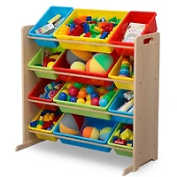 Kids Storage Organizer With 12 Plastic Bins
