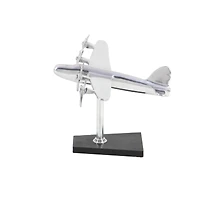 Silver Aluminum Sculpture, Airplane 11" x 12" x 16"