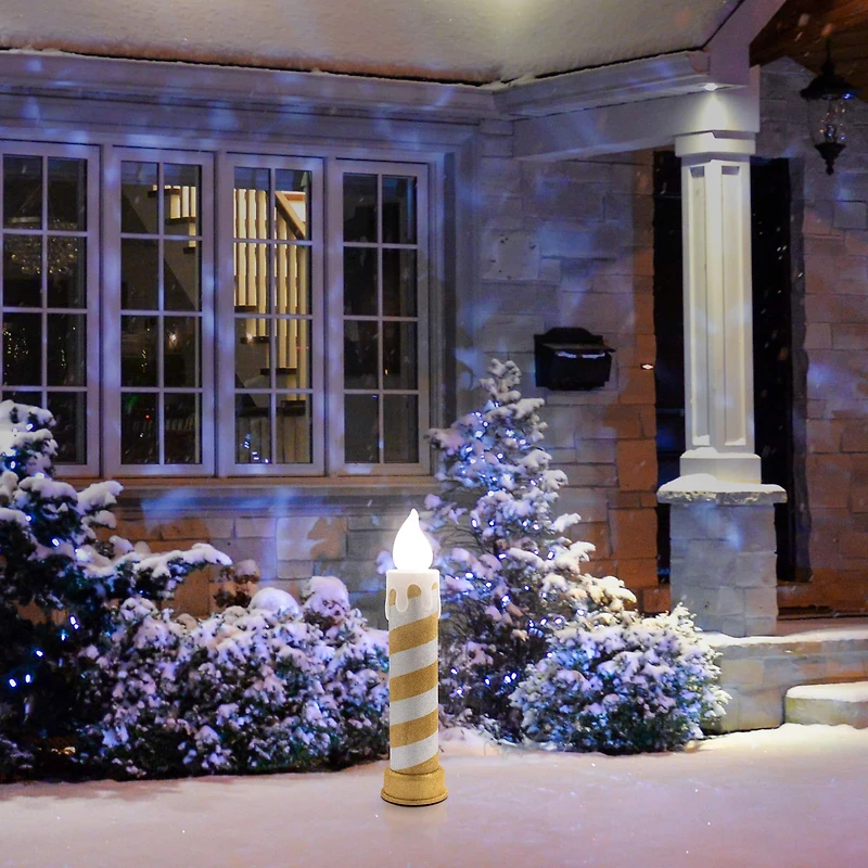 90th Anniversary Collection 24" Gold & Silver LED Blow Mold Candle