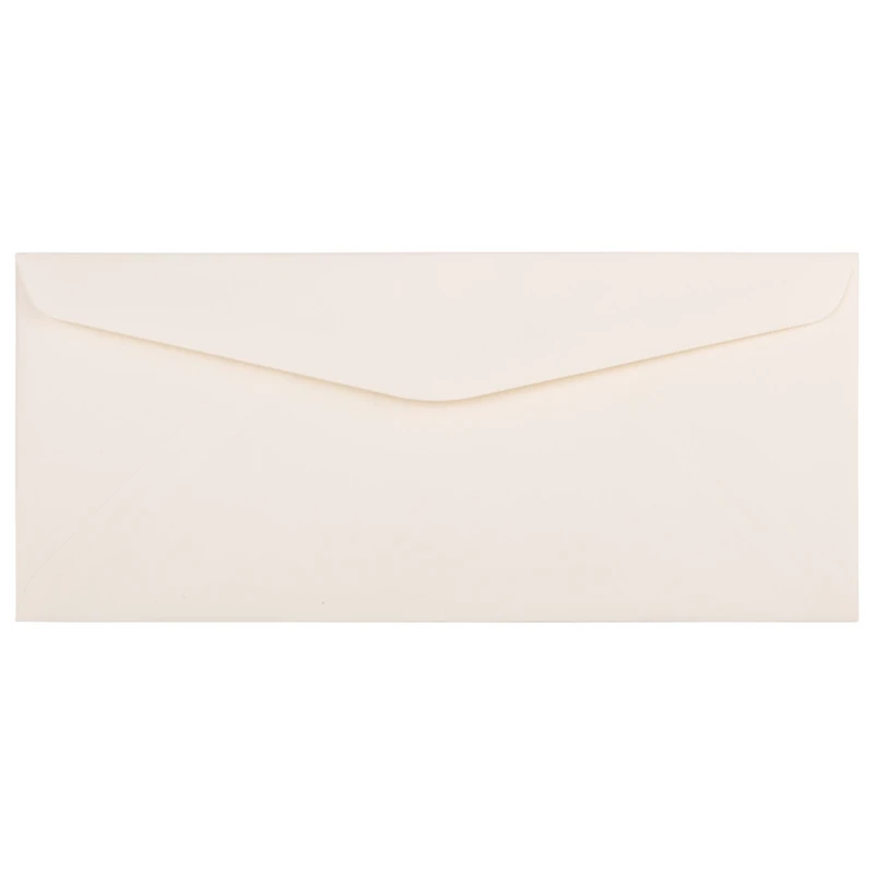 JAM Paper 4.12" x 9.5" Natural White Linen Strathmore Business Envelopes, 50ct.