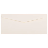 JAM Paper 4.12" x 9.5" Natural White Linen Strathmore Business Envelopes, 50ct.