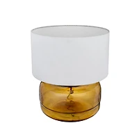 Hello Honey® 16" Amber Glass Table Lamp with White Cotton Shade