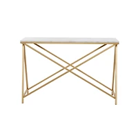 White Iron Contemporary Console Table, 31" x 47" x 14"