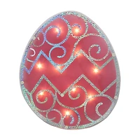 12" Lighted Pink Easter Egg Window Silhouette Decoration